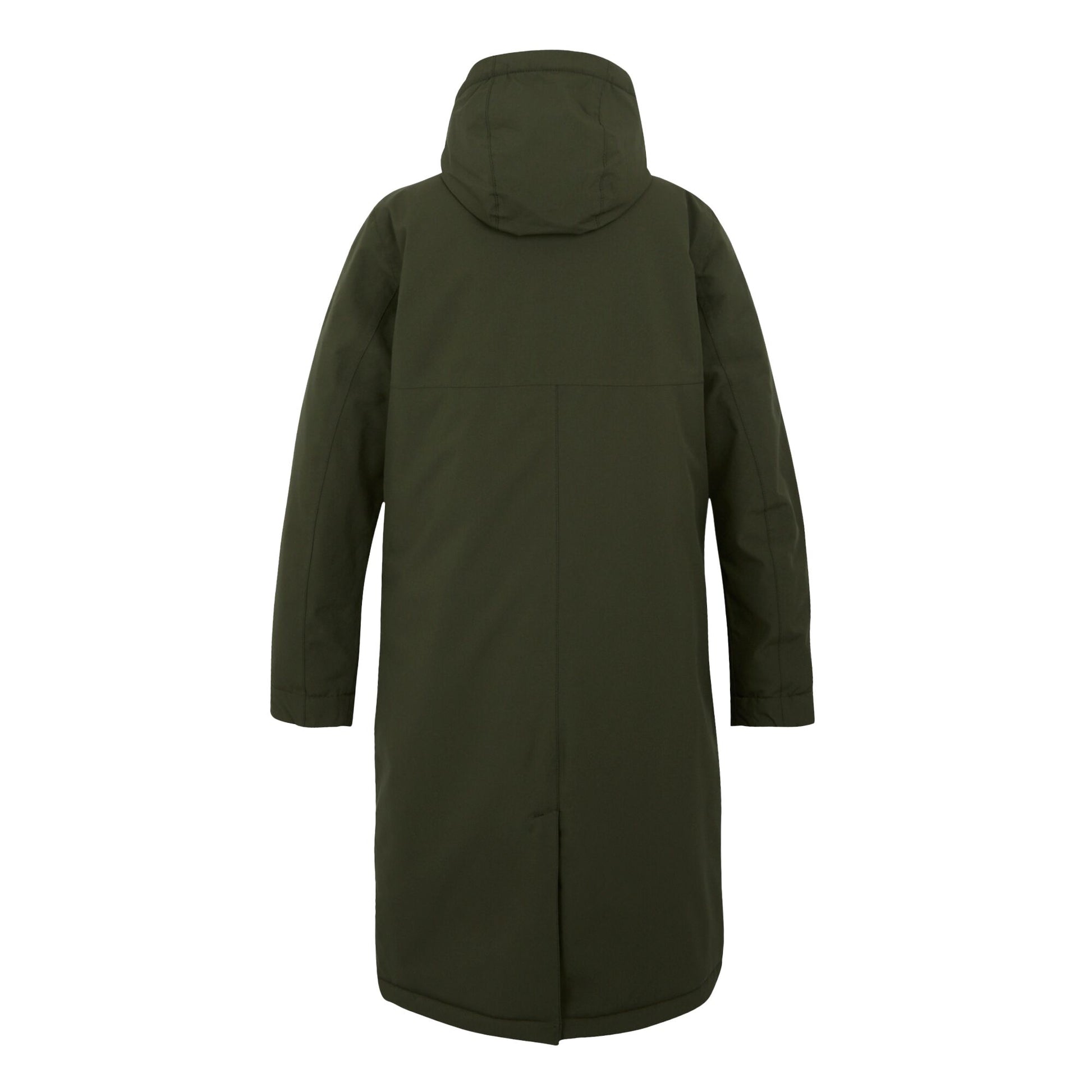 Dark Khaki-Light Vanilla - Back - Regatta Womens-Ladies Yarli Longline Waterproof Jacket