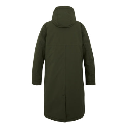 Dark Khaki-Light Vanilla - Back - Regatta Womens-Ladies Yarli Longline Waterproof Jacket
