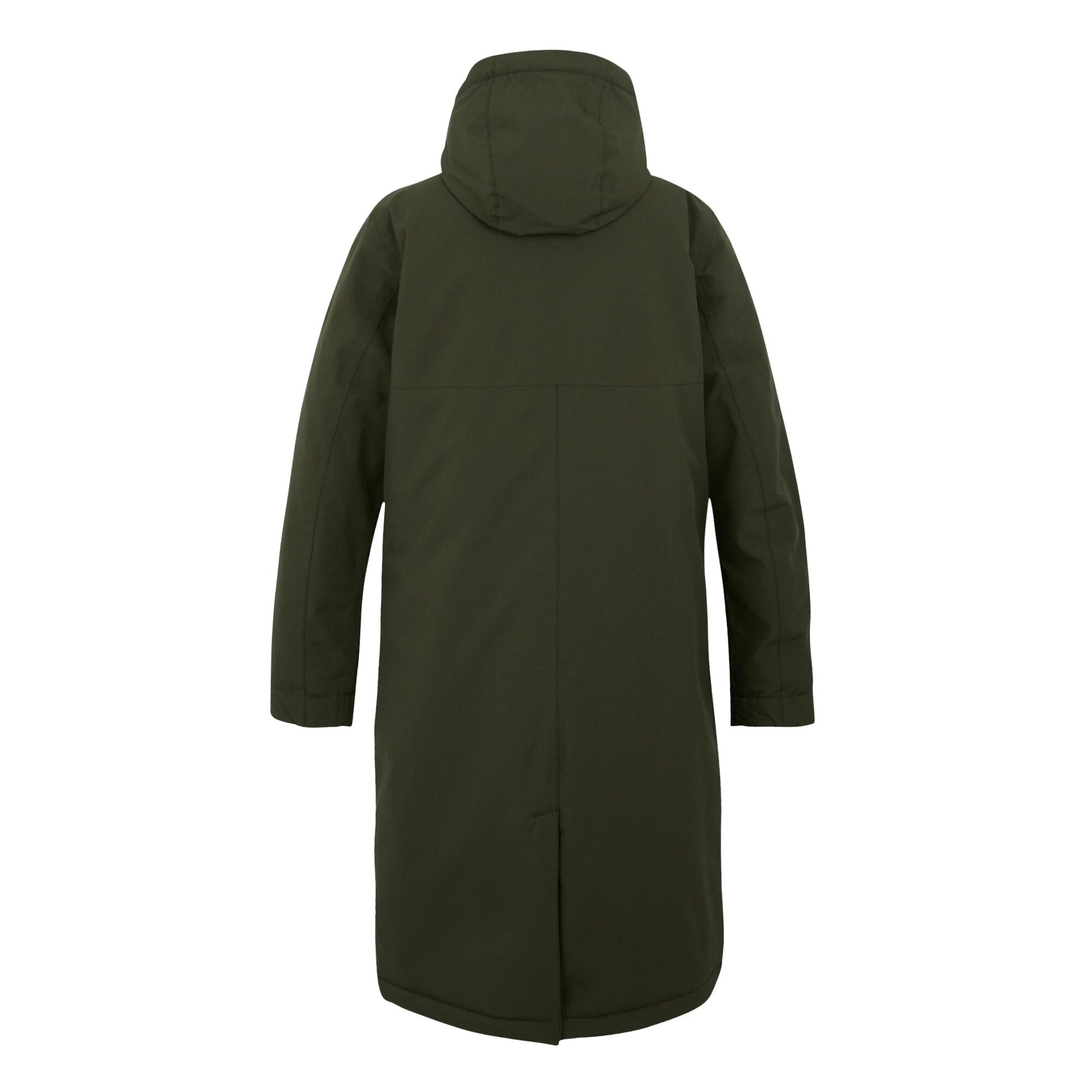 Dark Khaki-Black - Back - Regatta Womens-Ladies Yarli Longline Waterproof Jacket
