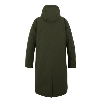 Dark Khaki-Black - Back - Regatta Womens-Ladies Yarli Longline Waterproof Jacket