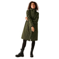 Dark Khaki-Black - Lifestyle - Regatta Womens-Ladies Yarli Longline Waterproof Jacket