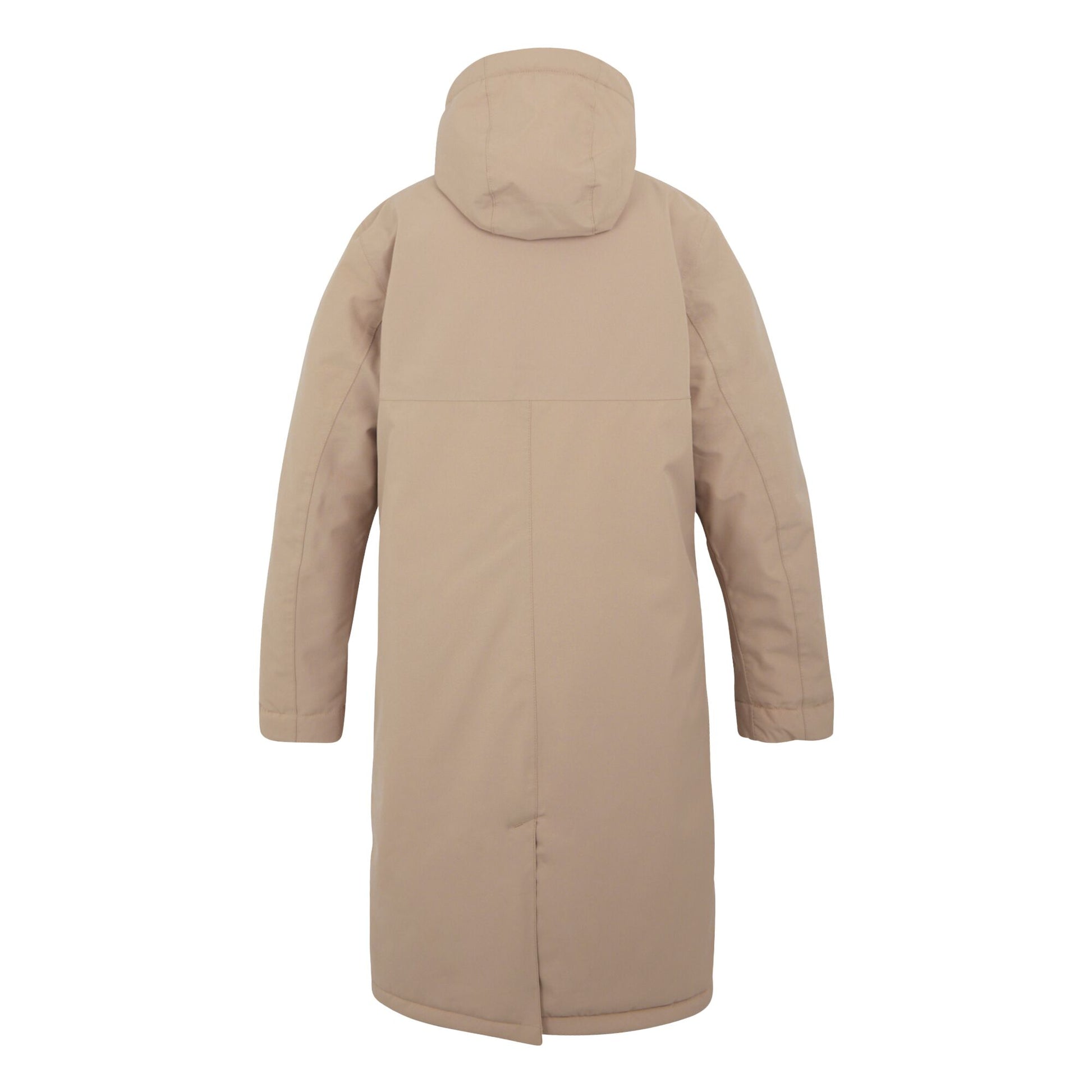 Warm Taupe-Light Vanilla - Back - Regatta Womens-Ladies Yarli Longline Waterproof Jacket