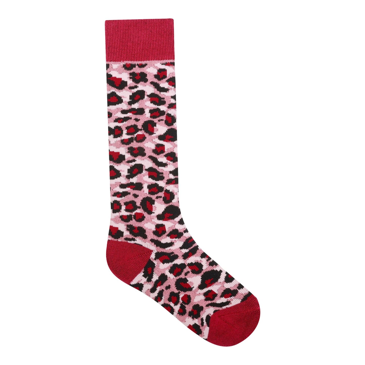 Dusty Rose - Back - Regatta Childrens-Kids Cheetah Print Ski Socks
