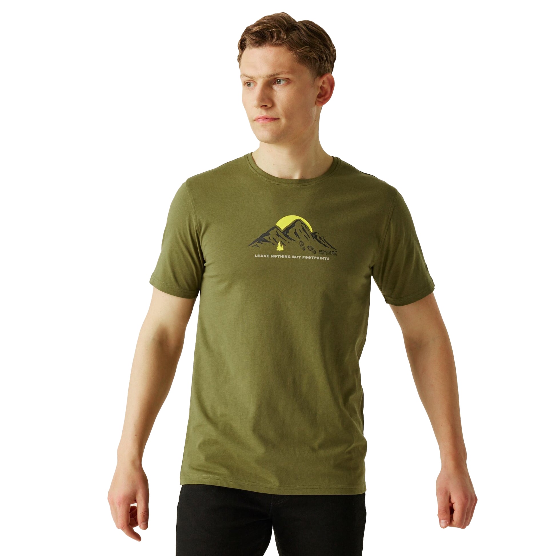 Nephrite Green - Lifestyle - Regatta Mens Leave Nothing But Footprints Cline IX T-Shirt