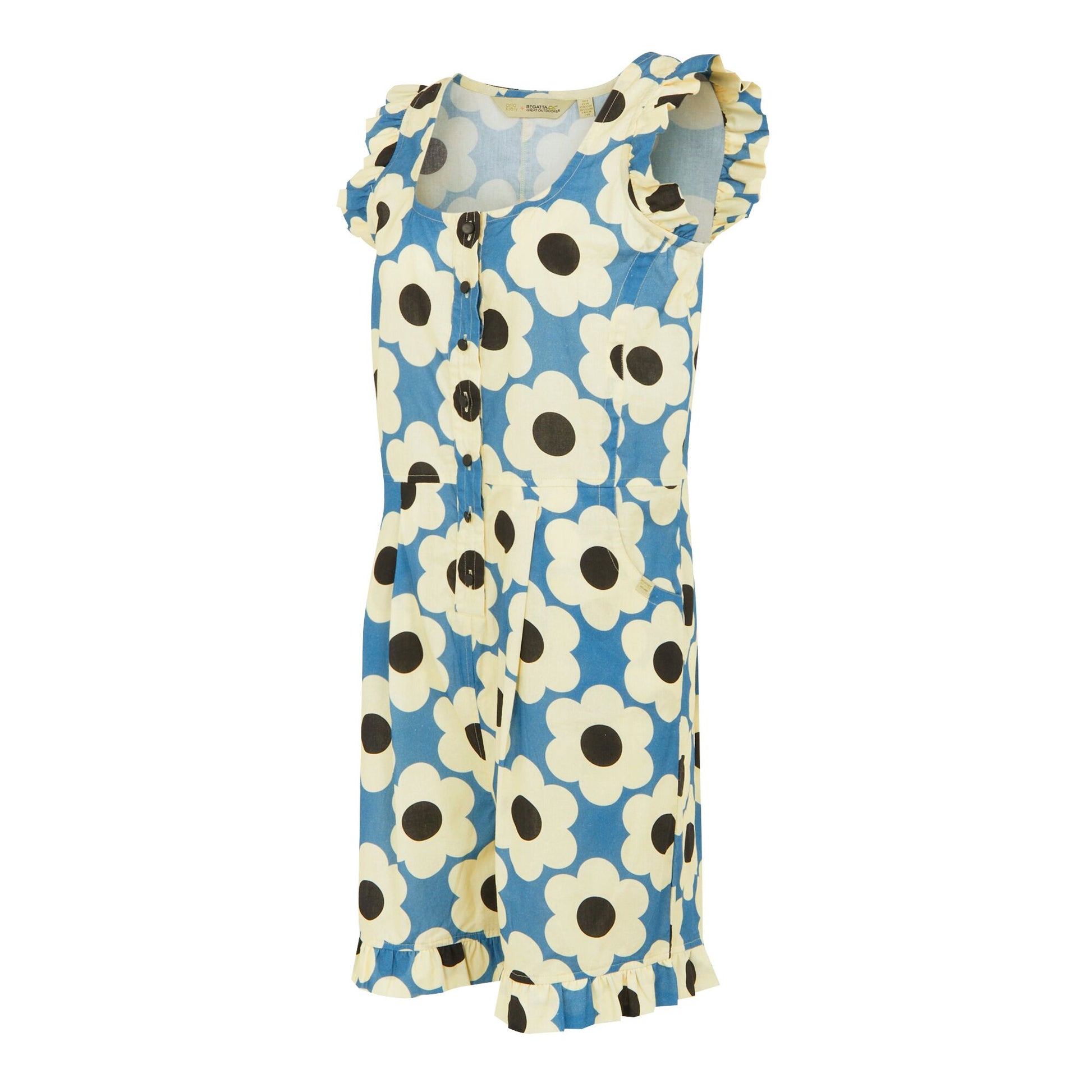 Blue - Side - Regatta Womens-Ladies Orla Kiely Sixties Daisy Playsuit