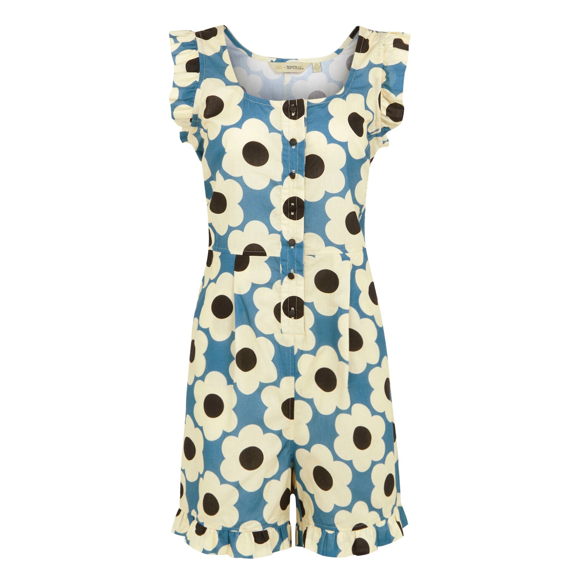 Blue - Front - Regatta Womens-Ladies Orla Kiely Sixties Daisy Playsuit
