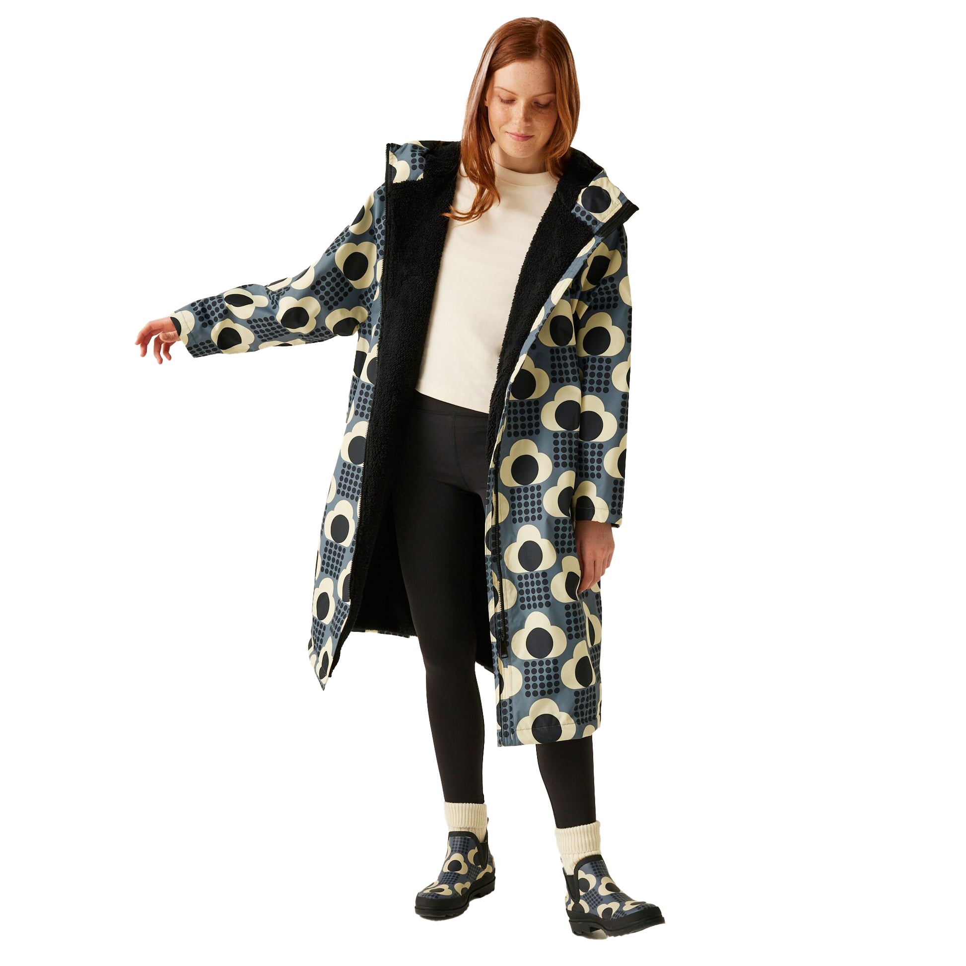 Grey - Lifestyle - Regatta Womens-Ladies Orla Kiely Rain Cloud Changing Robe
