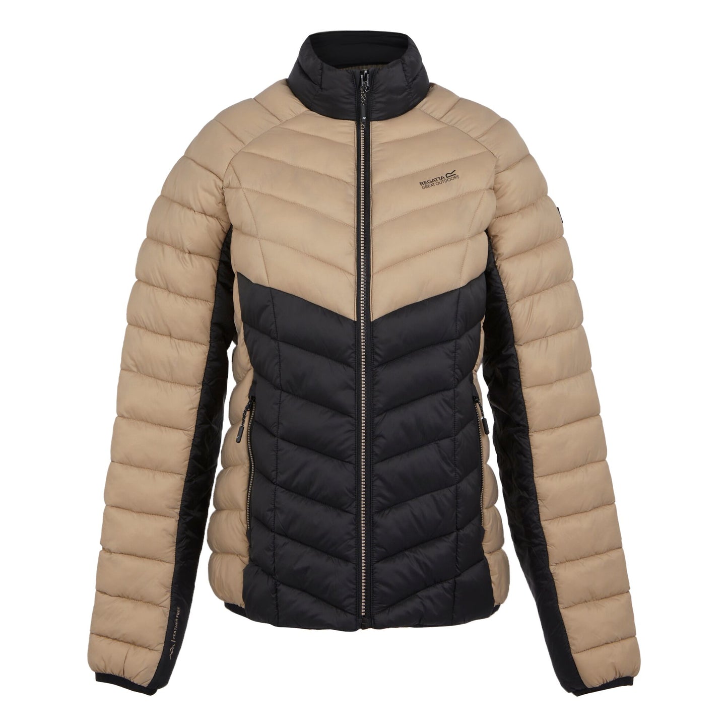 Warm Taupe-Black - Front - Regatta Womens-Ladies Dalent Quilted Jacket