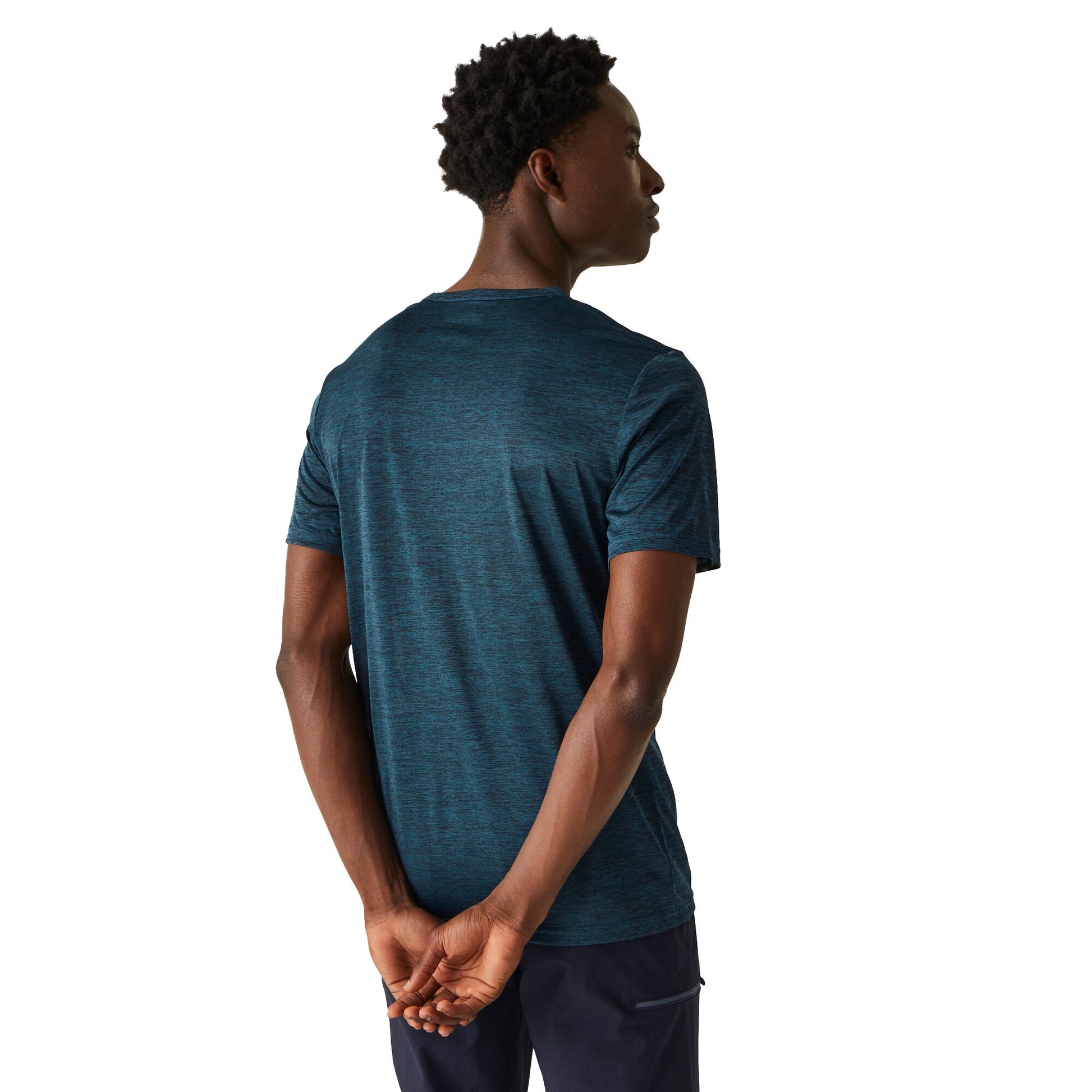 Moroccan Blue - Pack Shot - Regatta Mens Fingal VIII Cycle Marl T-Shirt
