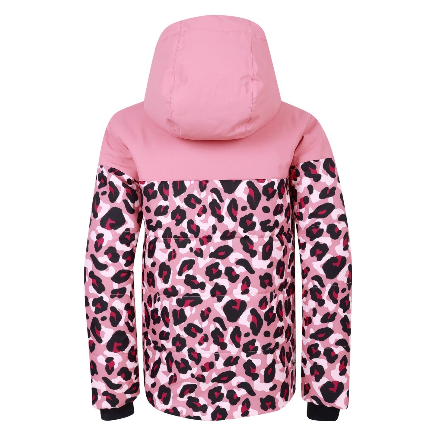 Dusty Rose - Back - Dare 2B Childrens-Kids Liftie Cheetah Print Ski Jacket