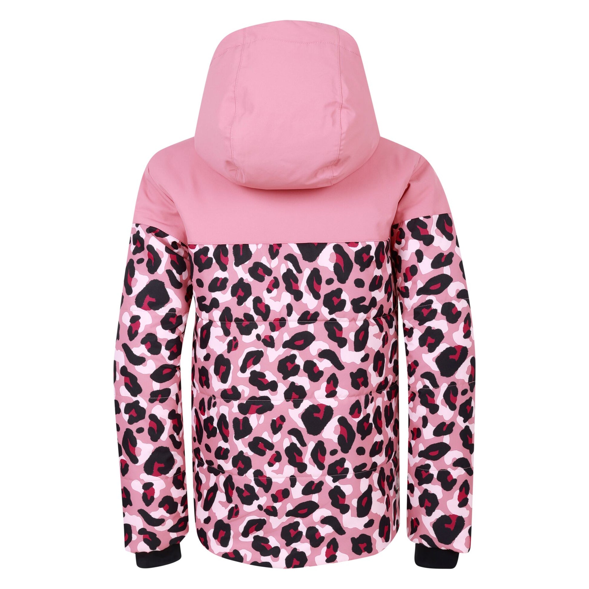 Dusty Rose - Back - Dare 2B Childrens-Kids Liftie Cheetah Print Ski Jacket