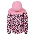 Dusty Rose - Back - Dare 2B Childrens-Kids Liftie Cheetah Print Ski Jacket