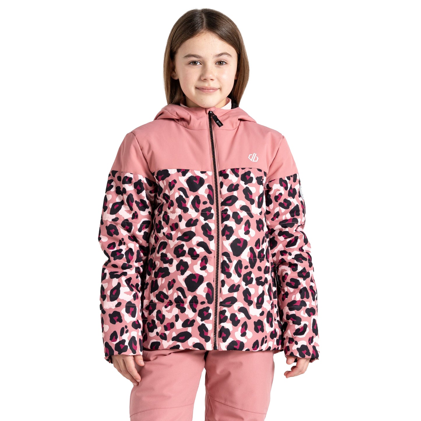 Dusty Rose - Lifestyle - Dare 2B Childrens-Kids Liftie Cheetah Print Ski Jacket