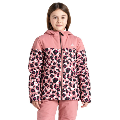 Dusty Rose - Lifestyle - Dare 2B Childrens-Kids Liftie Cheetah Print Ski Jacket