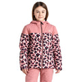 Dusty Rose - Lifestyle - Dare 2B Childrens-Kids Liftie Cheetah Print Ski Jacket