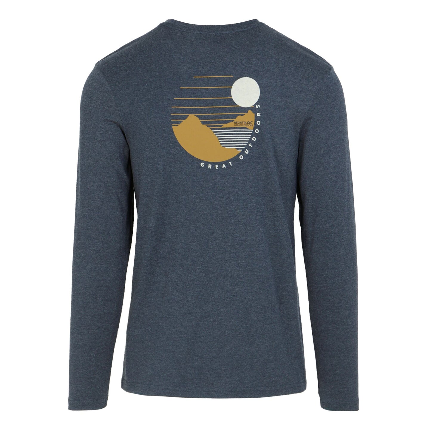 Navy Marl - Back - Regatta Mens Maylow Scenery Marl Long-Sleeved T-Shirt