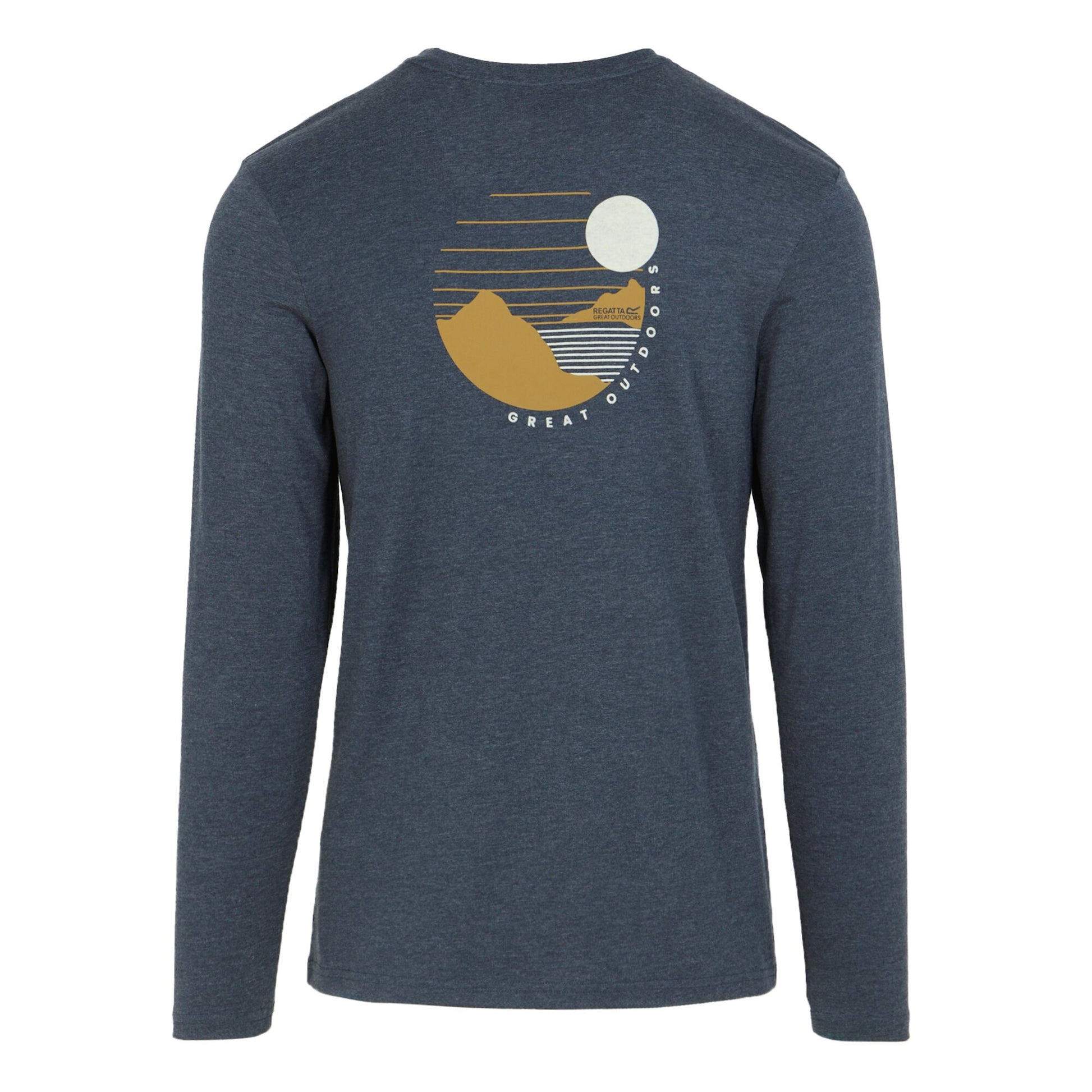 Navy Marl - Back - Regatta Mens Maylow Scenery Marl Long-Sleeved T-Shirt