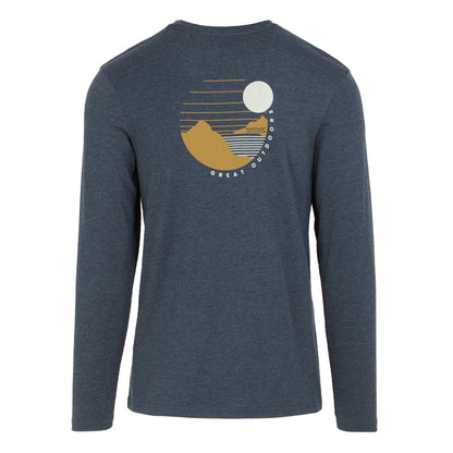 Navy Marl - Back - Regatta Mens Maylow Scenery Marl Long-Sleeved T-Shirt