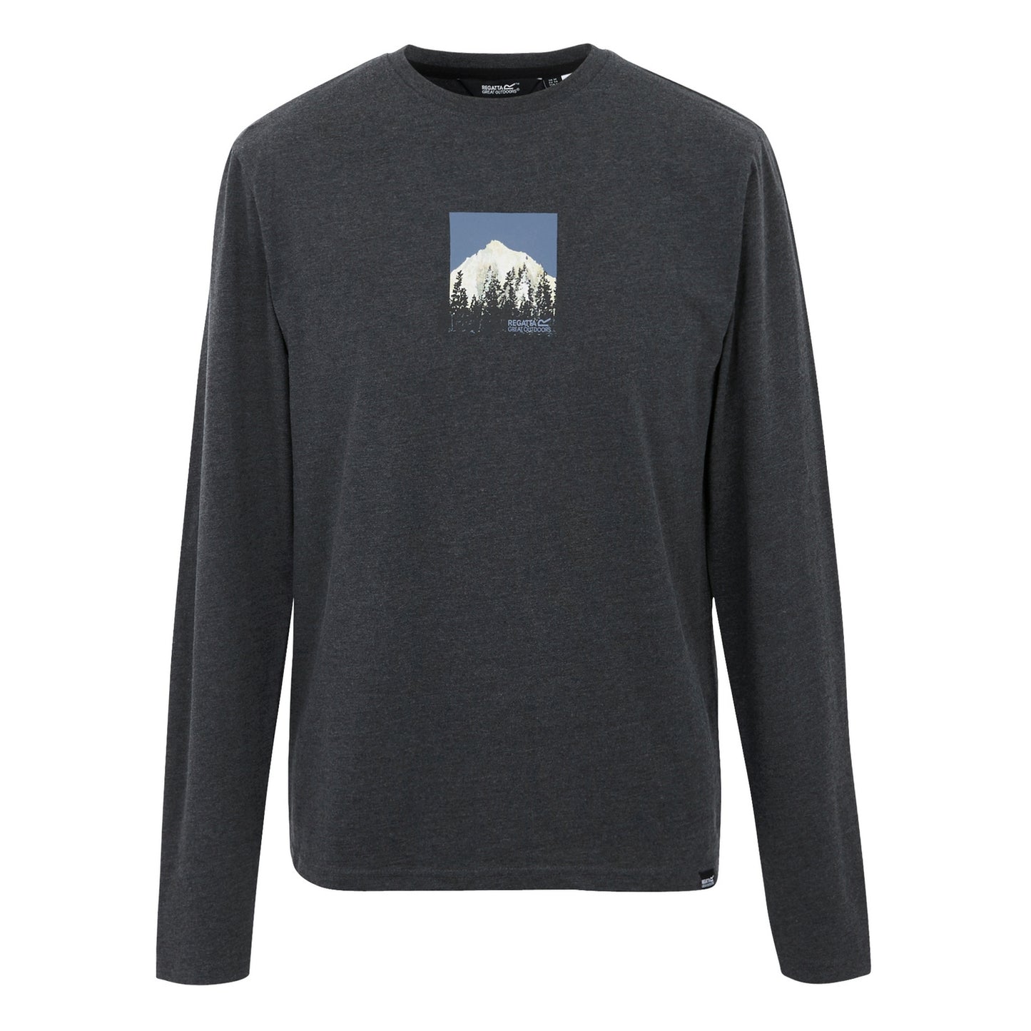 Black - Front - Regatta Mens Maylow Scenery Marl Long-Sleeved T-Shirt