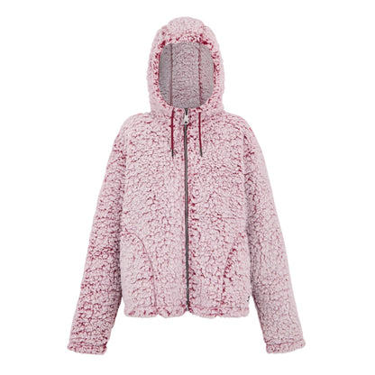 Rumba Red - Front - Regatta Womens-Ladies Zelpha Fluffy Hooded Fleece Jacket