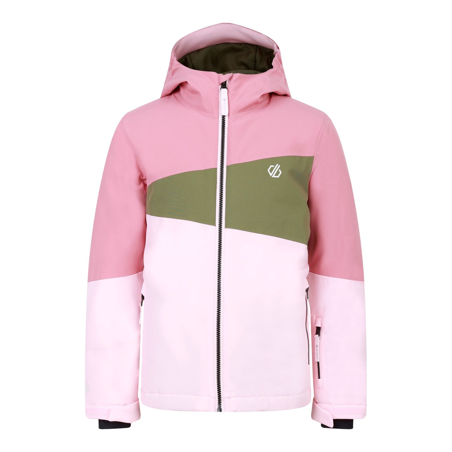 Dusty Rose-Olivine Green - Front - Dare 2B Childrens-Kids Steazy II Ski Jacket