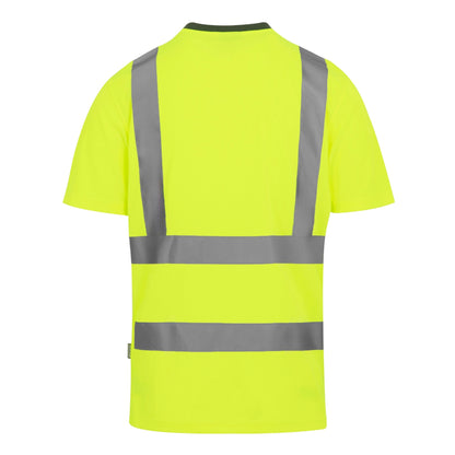 Yellow - Back - Regatta Professional Mens Hi-Vis Safety T-Shirt