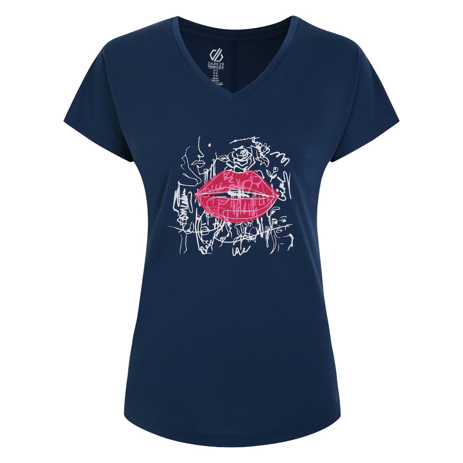 Moonlight Denim - Front - Dare 2B Womens-Ladies Calm Lips T-Shirt