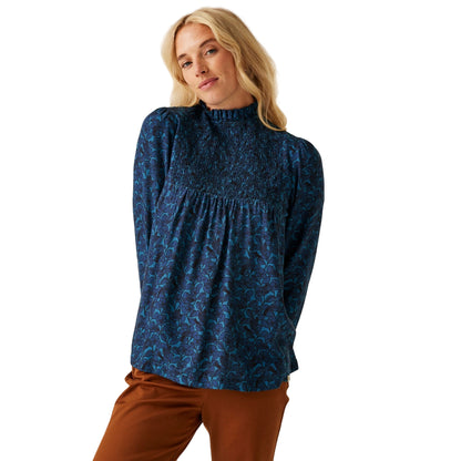 Blue - Side - Regatta Womens-Ladies Orla Kiely Birdy Winter Blouse