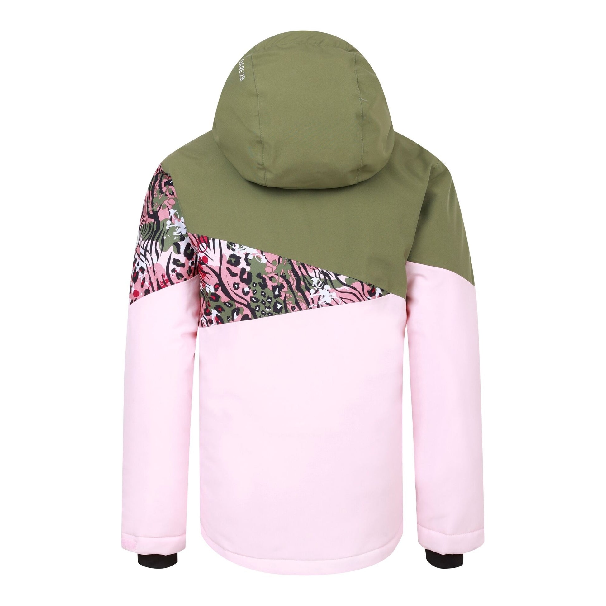 Crystal Rose-Olivine - Back - Dare 2B Childrens-Kids Humour III Leopard Print Ski Jacket
