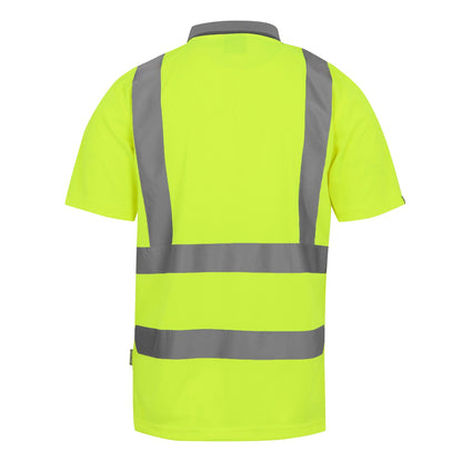 Yellow - Back - Regatta Professional Mens Hi-Vis Polo Shirt