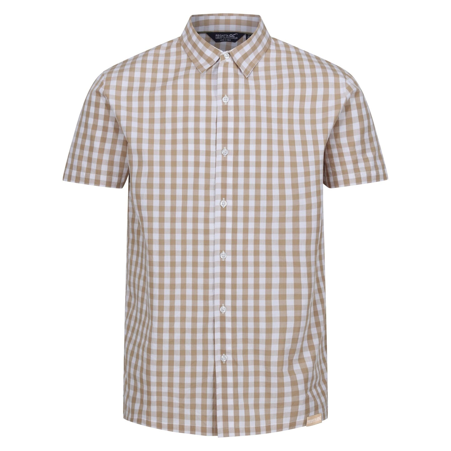 Oat-White - Front - Regatta Mens Denmoor Checked Shirt
