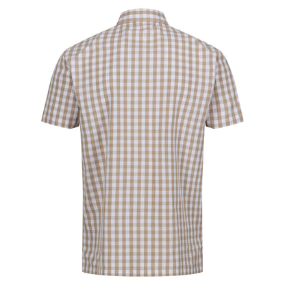 Oat-White - Back - Regatta Mens Denmoor Checked Shirt