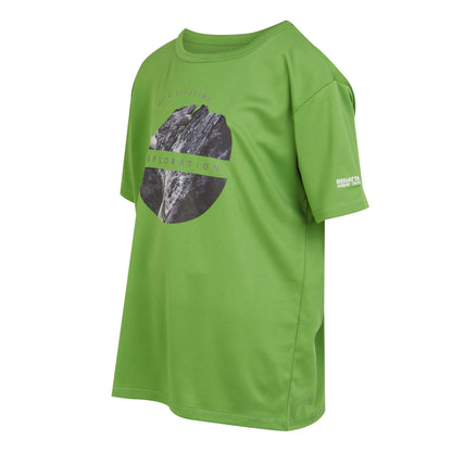 Piquant Green - Side - Regatta Childrens-Kids Alvardo VIII Exploration T-Shirt
