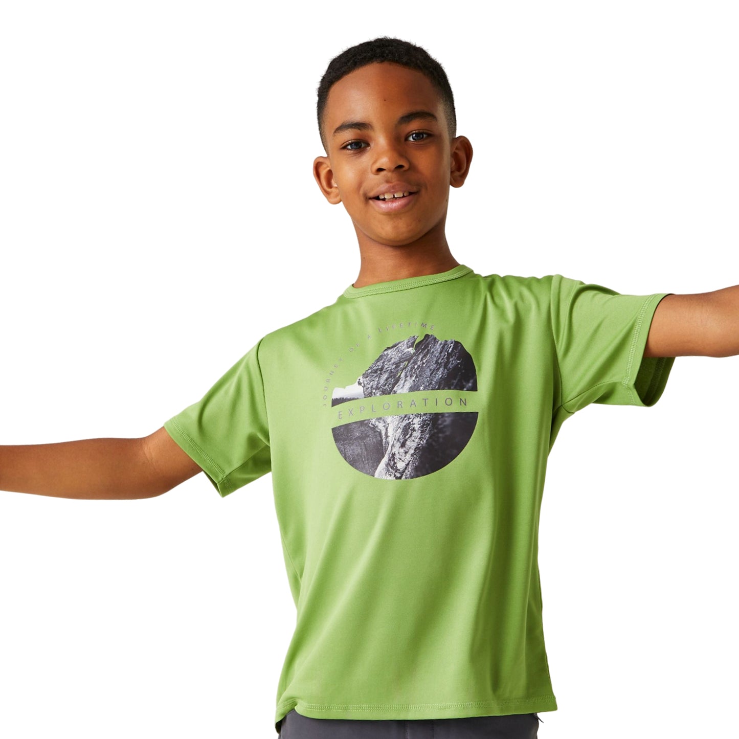Piquant Green - Lifestyle - Regatta Childrens-Kids Alvardo VIII Exploration T-Shirt