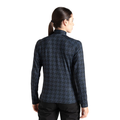 Black - Pack Shot - Dare 2B Womens-Ladies Divulge Dogtooth Core Stretch Midlayer
