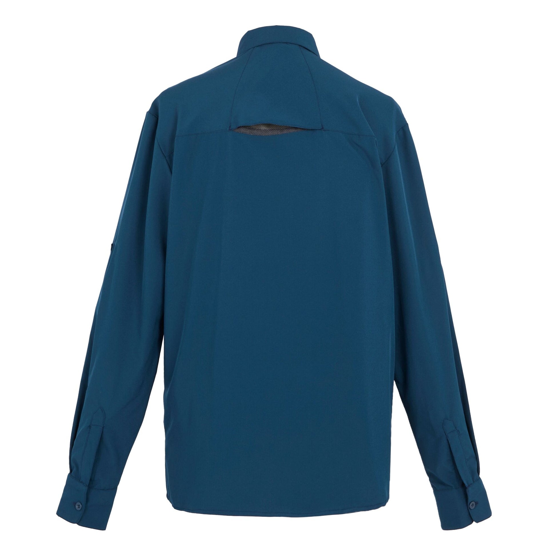 Moonlight Denim - Back - Regatta Mens Plain Packaway Long-Sleeved Travel Shirt