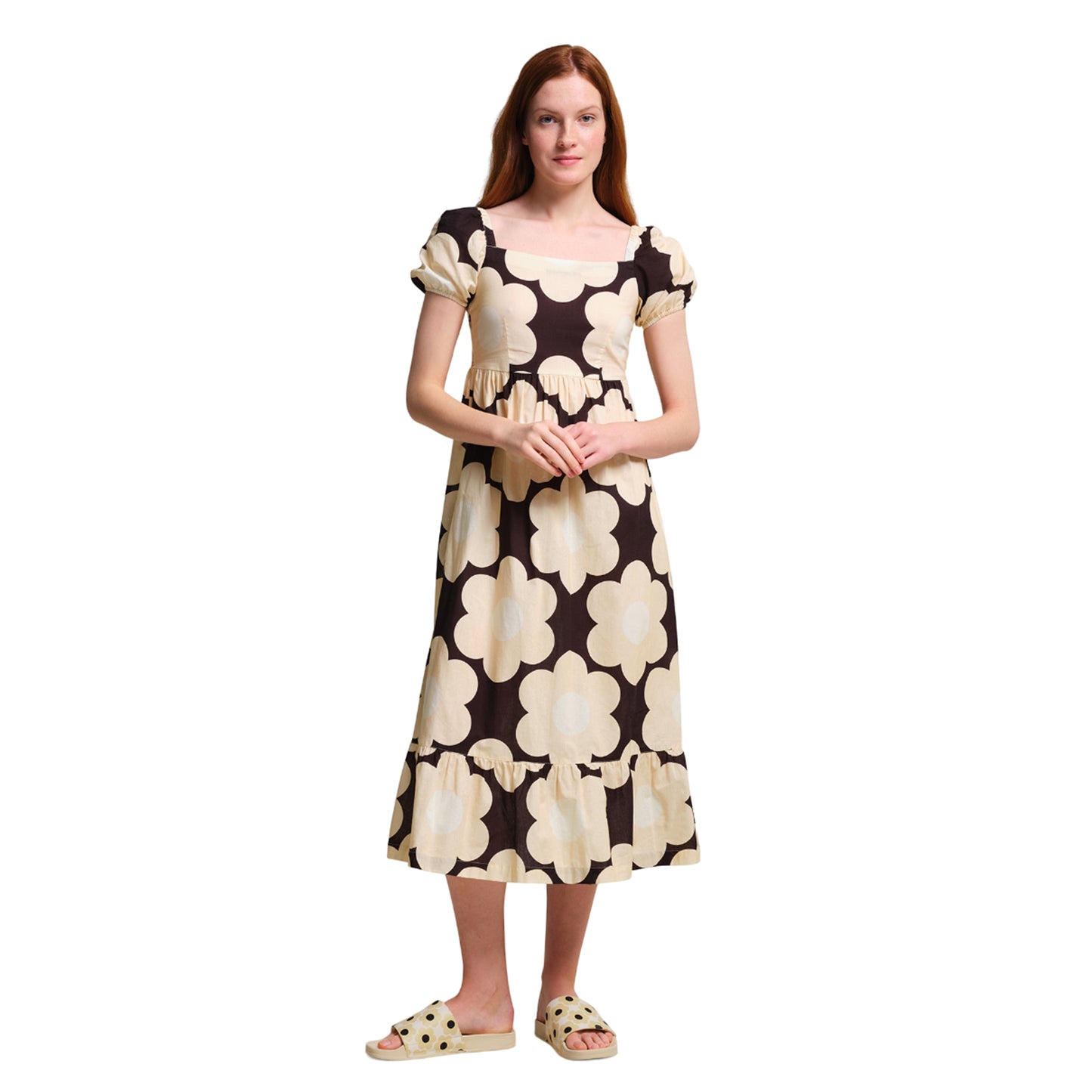 Black - Lifestyle - Regatta Womens-Ladies Orla Kiely Sixties Daisy Summer Midi Dress