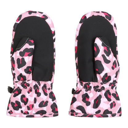 Dusty Rose - Back - Dare 2B Childrens-Kids Jovial Cheetah Print Mittens