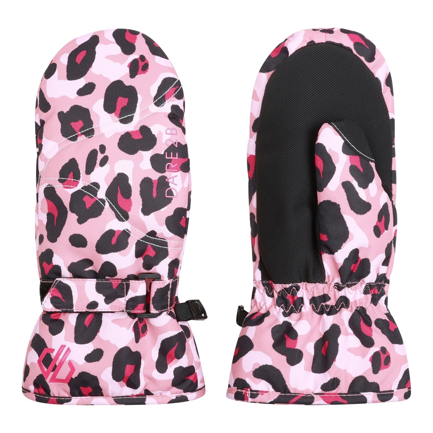 Dusty Rose - Side - Dare 2B Childrens-Kids Jovial Cheetah Print Mittens