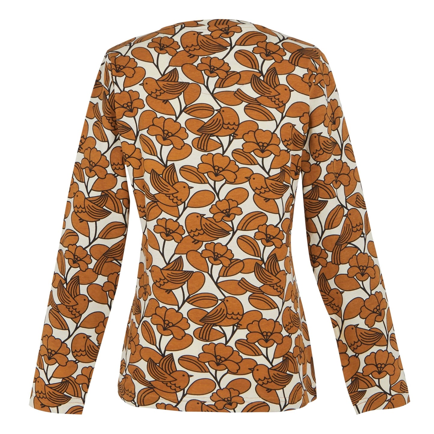 Brown - Back - Regatta Womens-Ladies Orla Kiely Birdy Long-Sleeved Winter T-Shirt