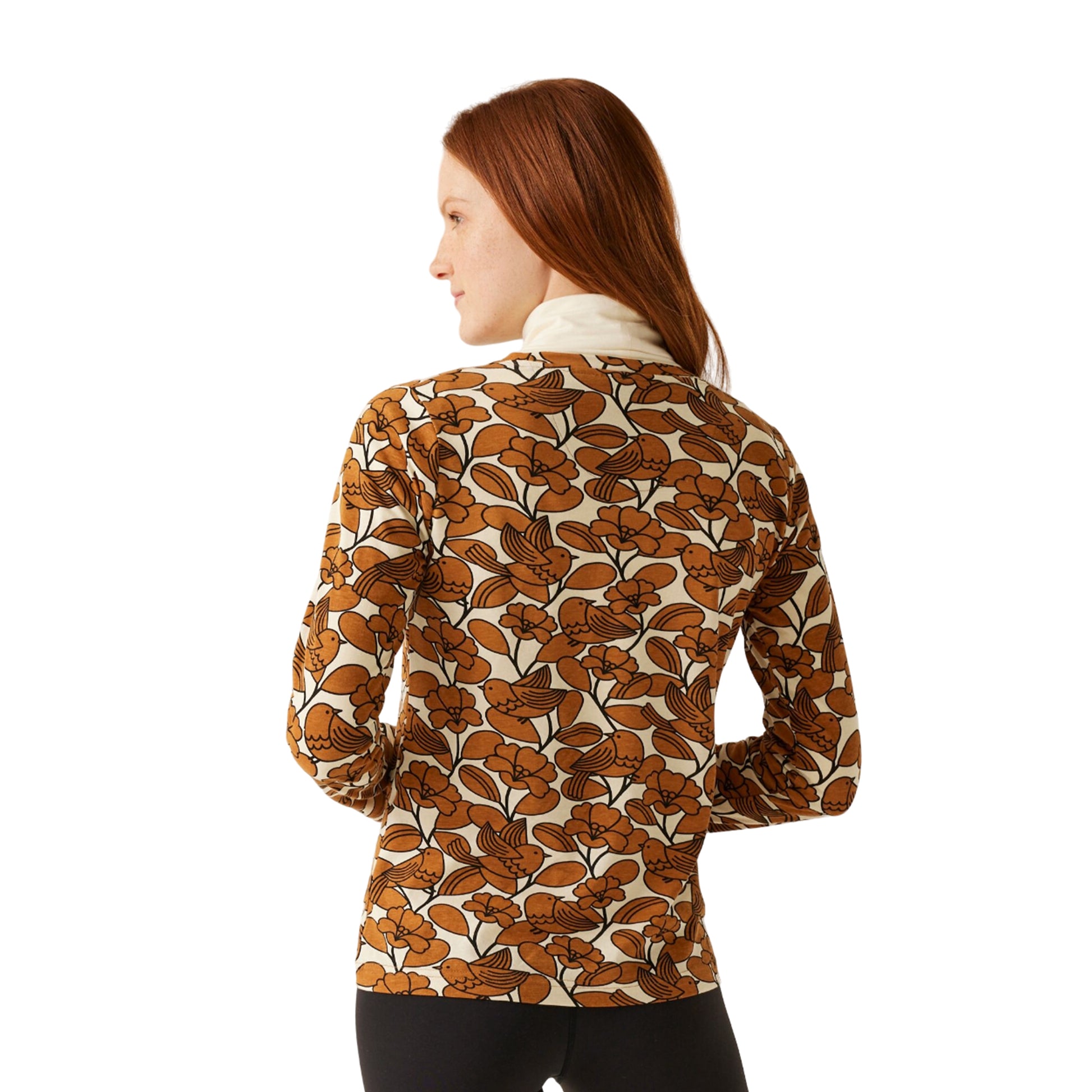 Brown - Lifestyle - Regatta Womens-Ladies Orla Kiely Birdy Long-Sleeved Winter T-Shirt