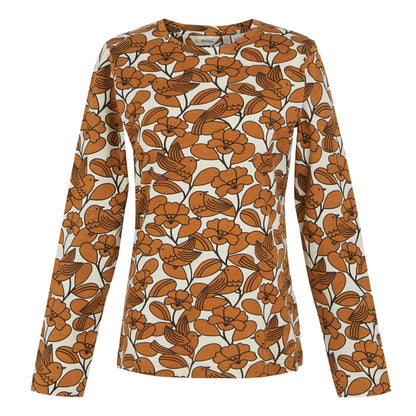 Brown - Front - Regatta Womens-Ladies Orla Kiely Birdy Long-Sleeved Winter T-Shirt