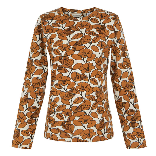 Brown - Front - Regatta Womens-Ladies Orla Kiely Birdy Long-Sleeved Winter T-Shirt