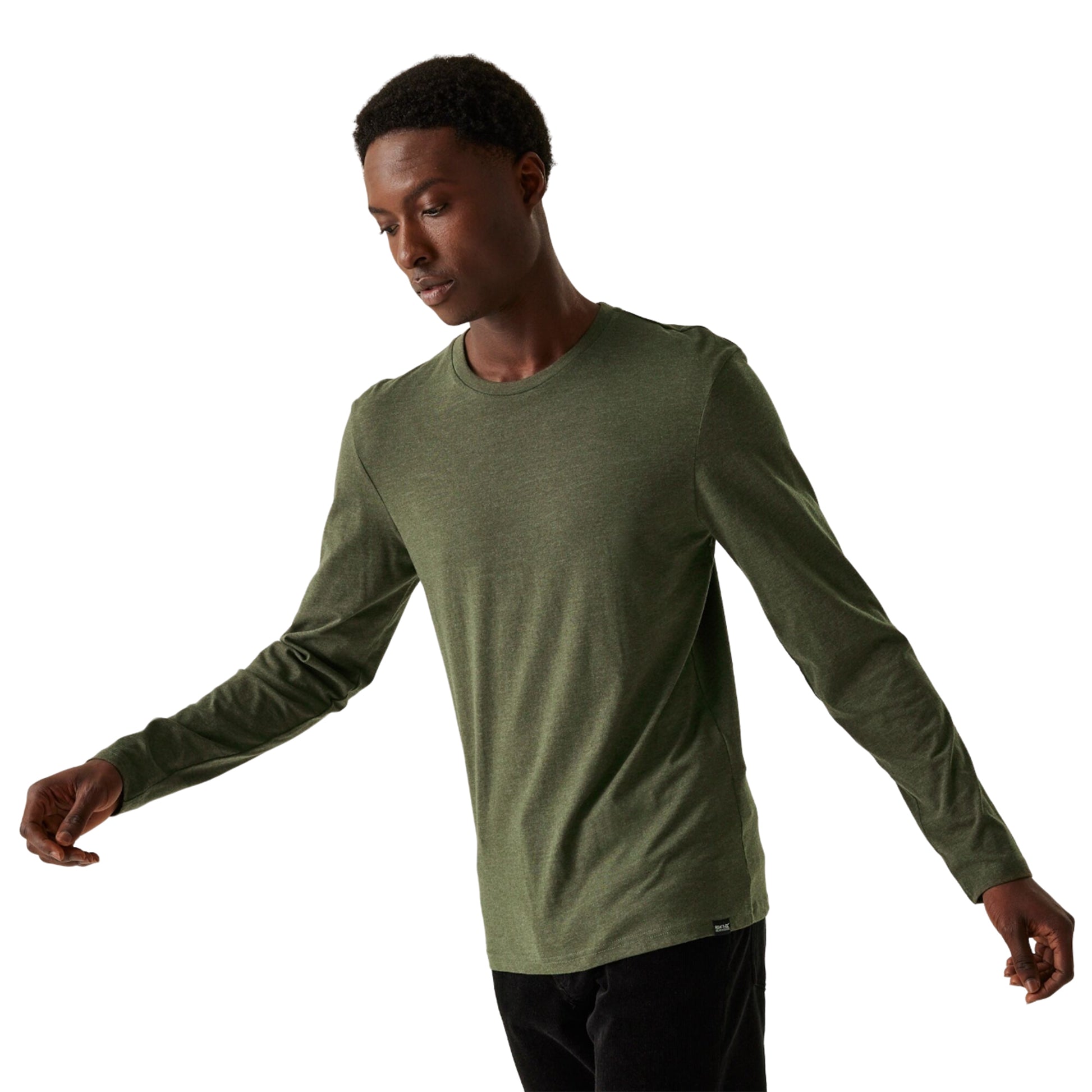 Dark Khaki Marl - Side - Regatta Mens Maylow Plain T-Shirt