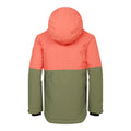Orange Rust-Olivine Green - Back - Dare 2B Childrens-Kids Freehand Overhead Ski Jacket