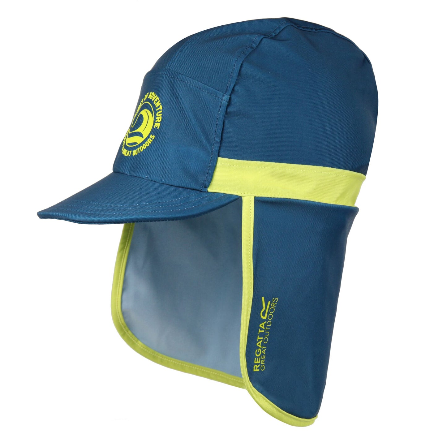 Moroccan Blue-Citron Lime - Side - Regatta Childrens-Kids Spirit Of Adventure Protect II Wave Cap