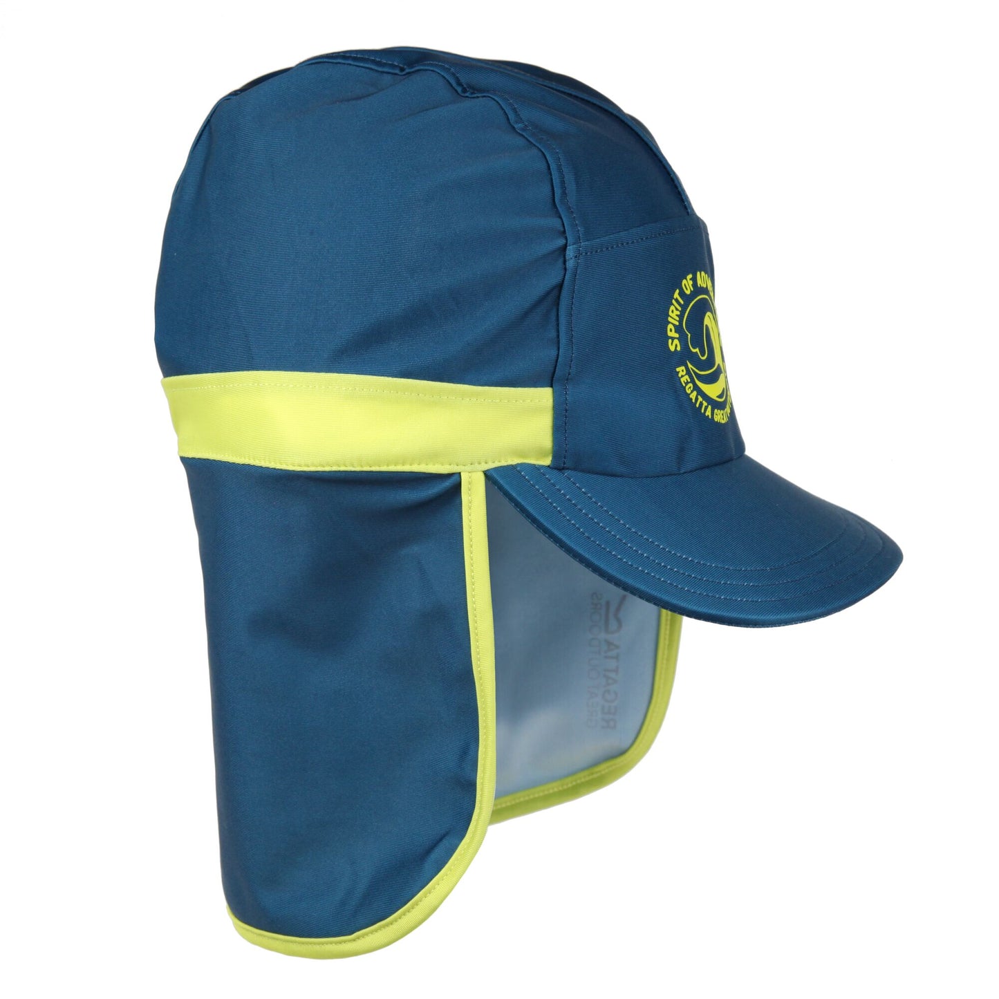 Moroccan Blue-Citron Lime - Lifestyle - Regatta Childrens-Kids Spirit Of Adventure Protect II Wave Cap