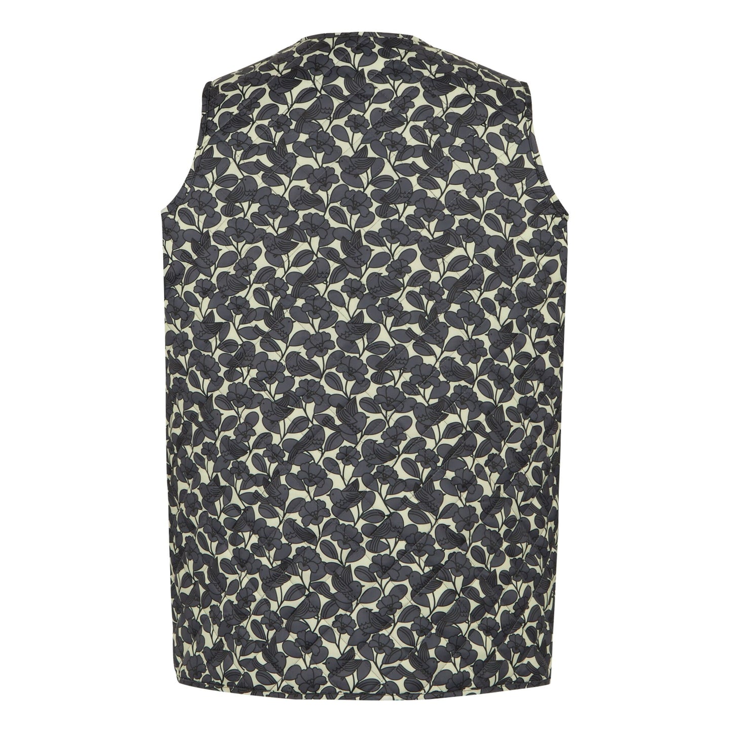 Grey - Back - Regatta Womens-Ladies Orla Kiely Birdy Quilted Gilet