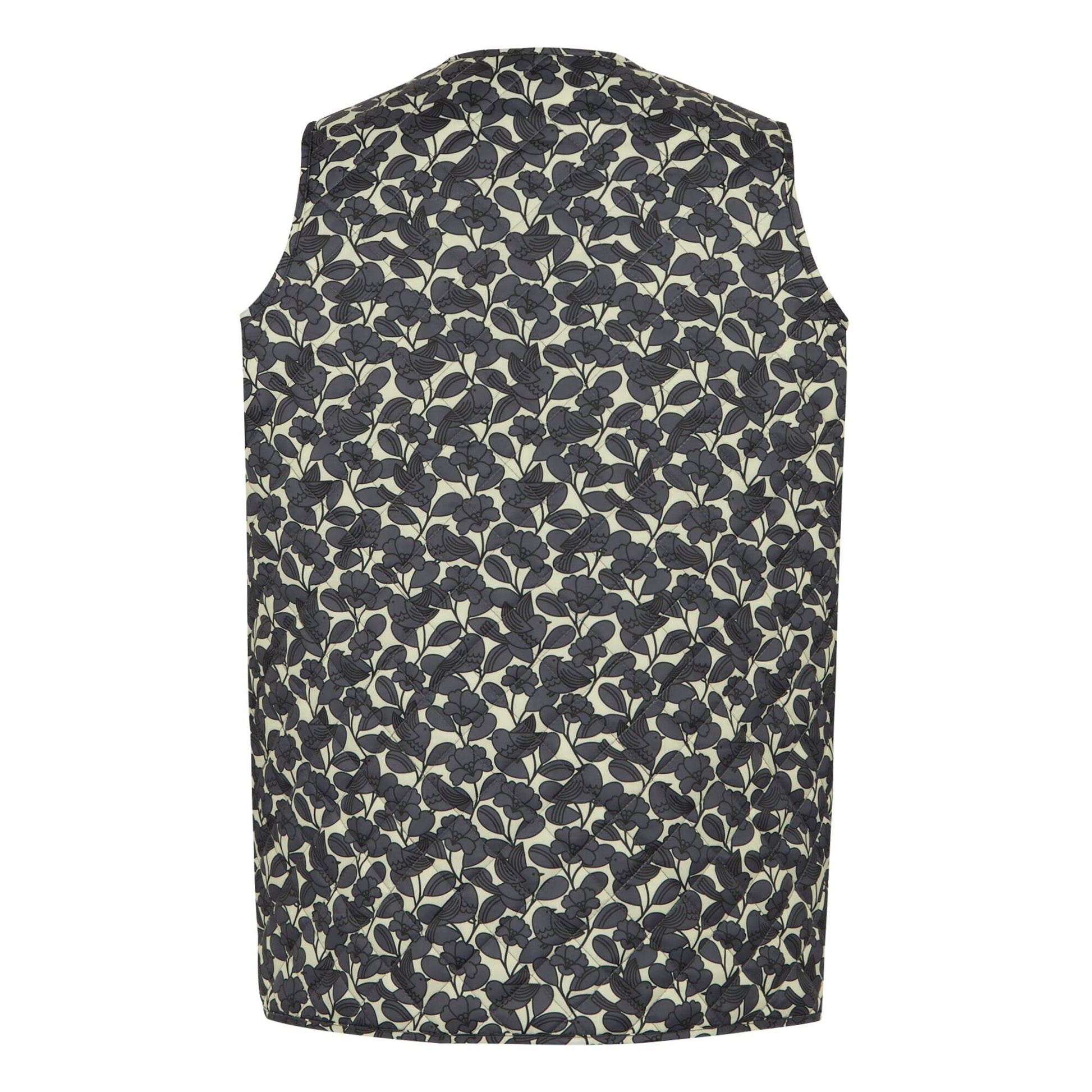 Grey - Back - Regatta Womens-Ladies Orla Kiely Birdy Quilted Gilet