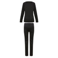 Black - Back - Regatta Womens-Ladies Plain Thermal Base Layer Set